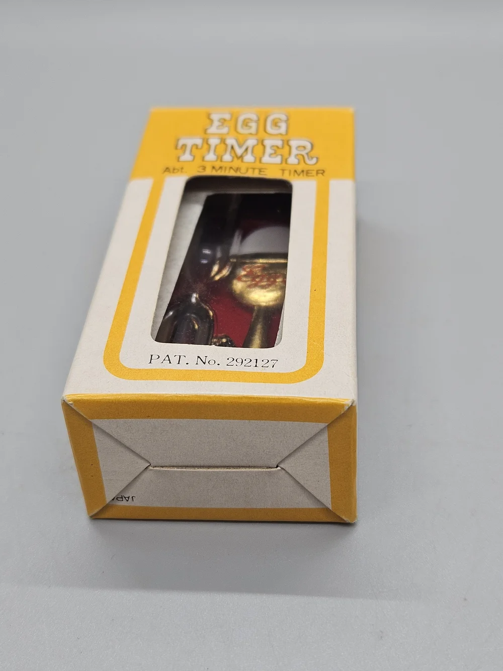 Vintage MCM Clear Red Acrylic Lucite 3 Min Egg Timer Hourglass Japan Boxed 3.5